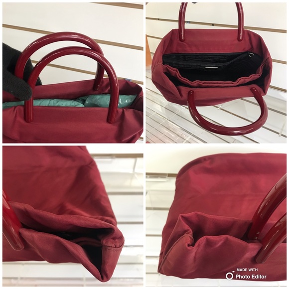 PRADA MEDIUM TOTE BAG RED NYLON VGC FINAL SALE - Picture 8 of 8